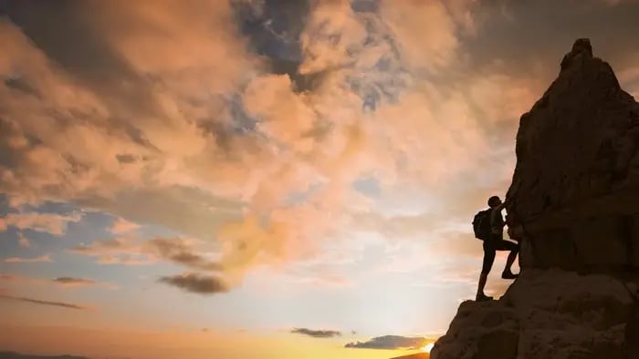 Climbing a mountain